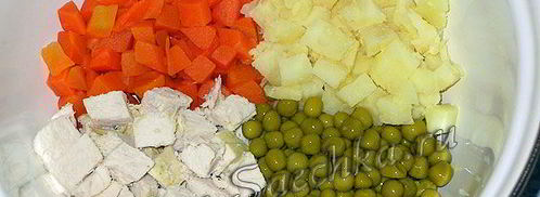 оливье с курицей. Шаг 3