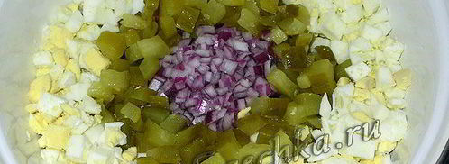 оливье с курицей. Шаг 4