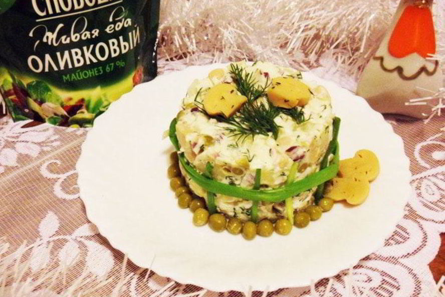 Рецепт оливье с маринованными грибами