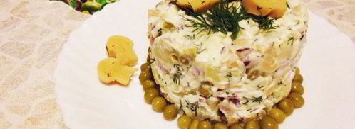 оливье с маринованными грибами. Шаг 8