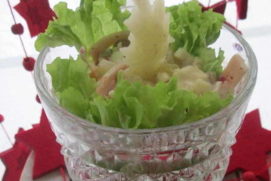 Рецепт оливье с окороком и грушей