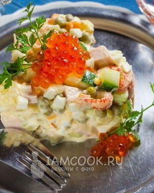 Оливье с раковыми шейками