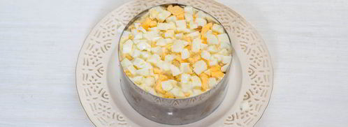 оливье с семгой. Шаг 11