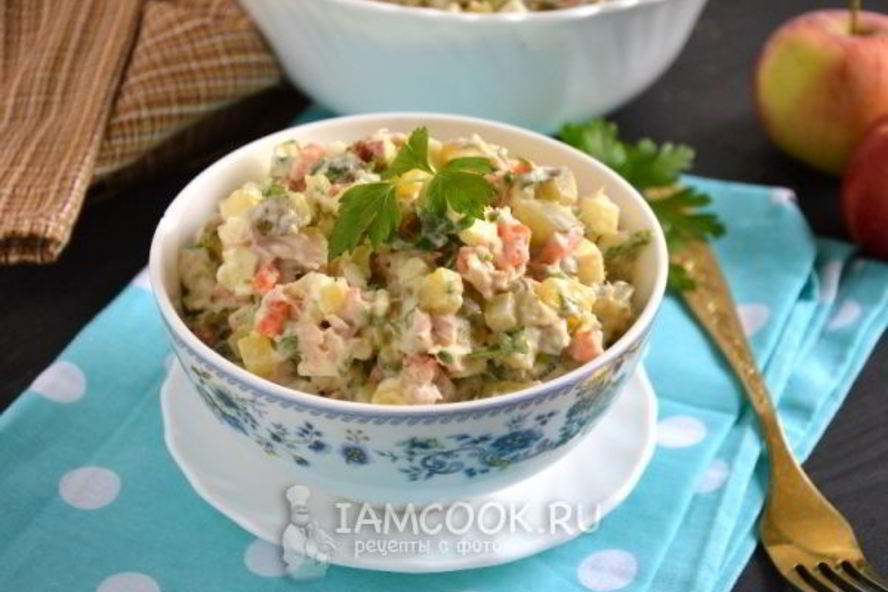 Рецепт оливье с тунцом