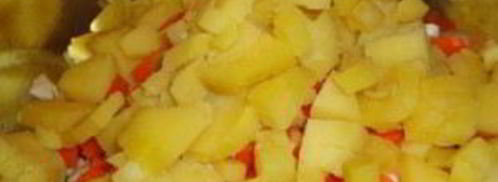 салат оливье с кальмарами. Шаг 5