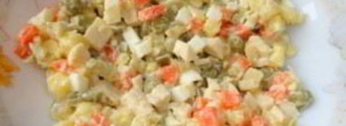 салат оливье с кальмарами. Шаг 6