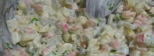 салат оливье с крабовыми палочками. Шаг 13