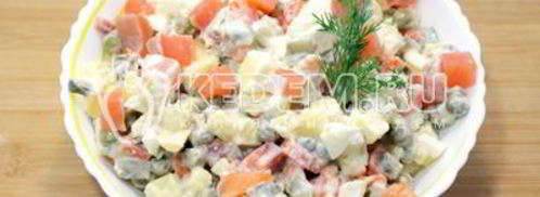 салат оливье с семгой. Шаг 6