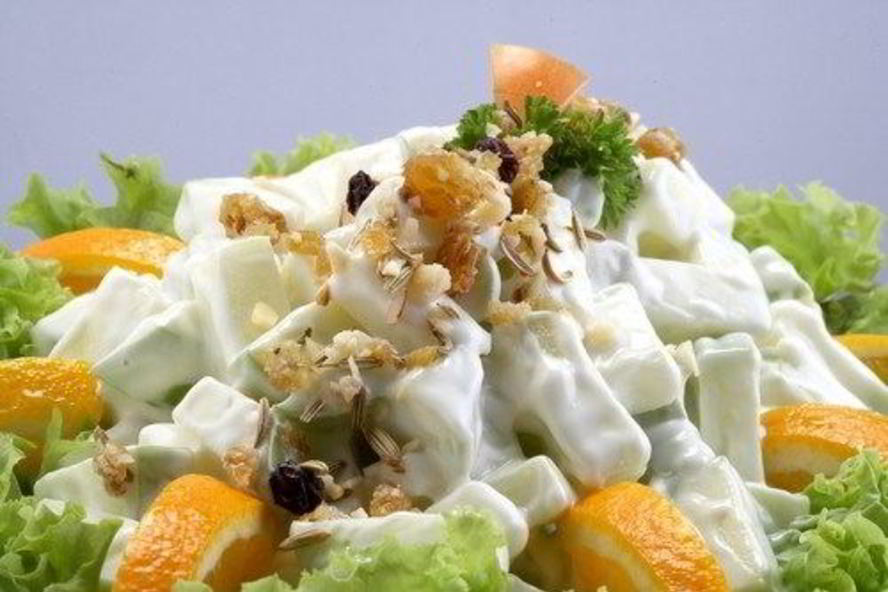 Рецепт салата оливье с ветчиной и ананасом