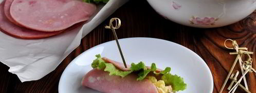 салат-закуска оливье в ветчине. Шаг 13