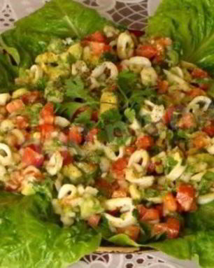 Салат кальмары с авокадо