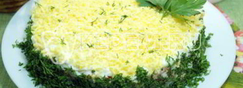 классический салат мимоза. Шаг 12