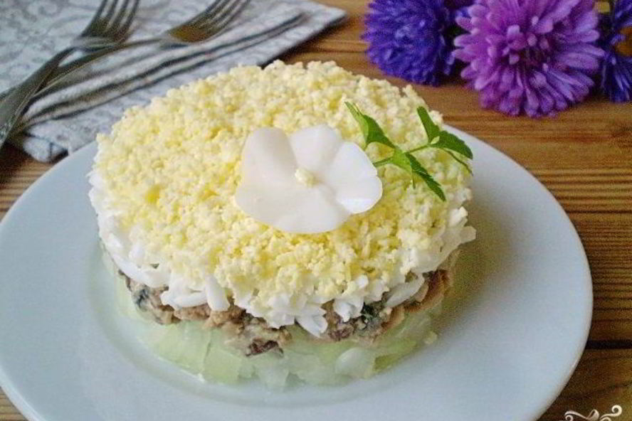 Рецепт салата мимоза без картофеля