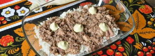 салат мимоза без картошки и моркови. Шаг 9