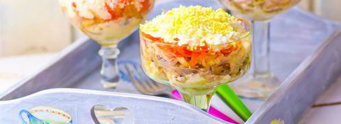 салат мимоза из консервов. Шаг 9