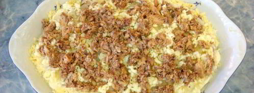 салат мимоза классический с консервой. Шаг 15