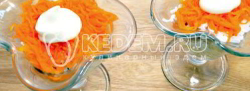 салат мимоза с горбушей. Шаг 7