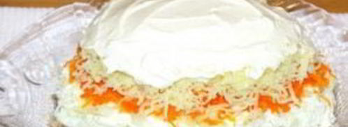 салат мимоза с маслом. Шаг 8