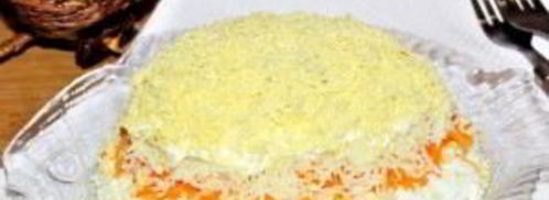 салат мимоза с маслом. Шаг 10