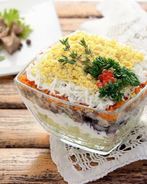 Салат мимоза с печенью трески классический