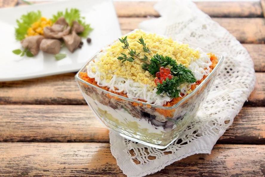 Рецепт салата мимоза с печенью трески классический