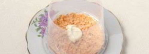 салат мимоза с рисом и сыром. Шаг 5