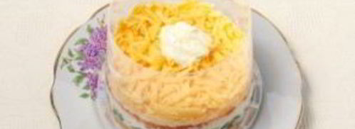 салат мимоза с рисом и сыром. Шаг 9