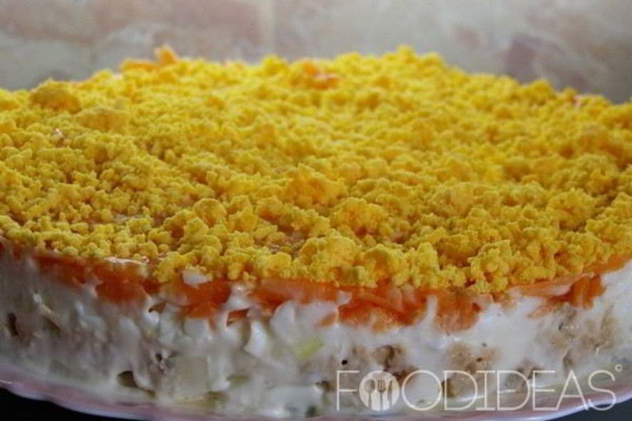 Рецепт салата мимоза с рисом