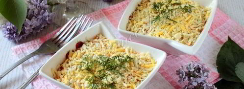 салат мимоза с яблоком. Шаг 13