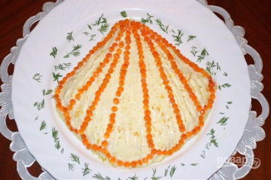 Рецепт салата морская ракушка