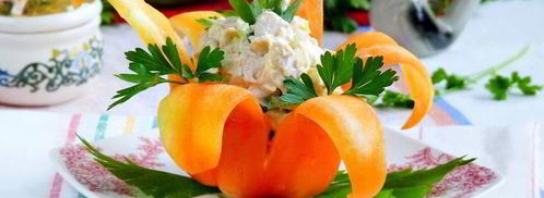 салат нежность в чашечке-цветке. Шаг 12