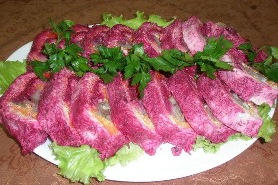 Рецепт классической сельди под шубой рулетом