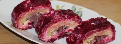 рулет из сельди под шубой. Шаг 12