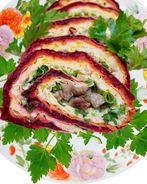 Рулет сельдь под шубой в лаваше