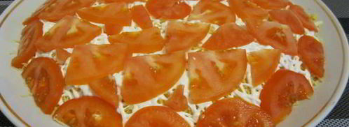 сельдь под шубой из помидор. Шаг 8