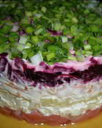 Селедка под шубой с лососем