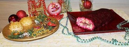 селедка под шубой, свернутая рулетом. Шаг 7