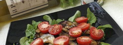 салат с баклажанами, рукколой и сыром. Шаг 4