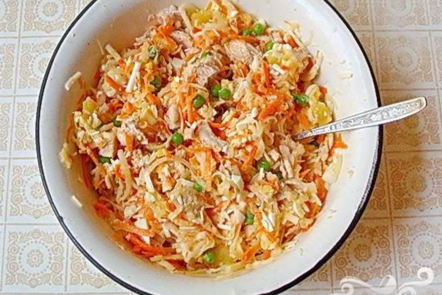 Рецепт салата с курицей и дайконом