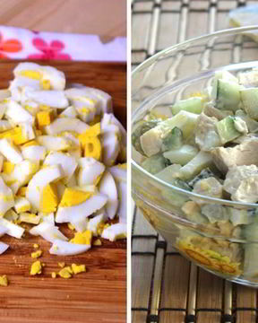 Салат с курицей и огурцами