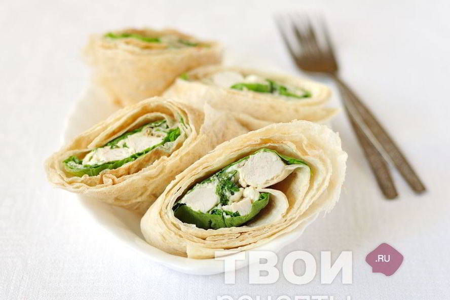 Рецепт роллов из лаваша цезарь