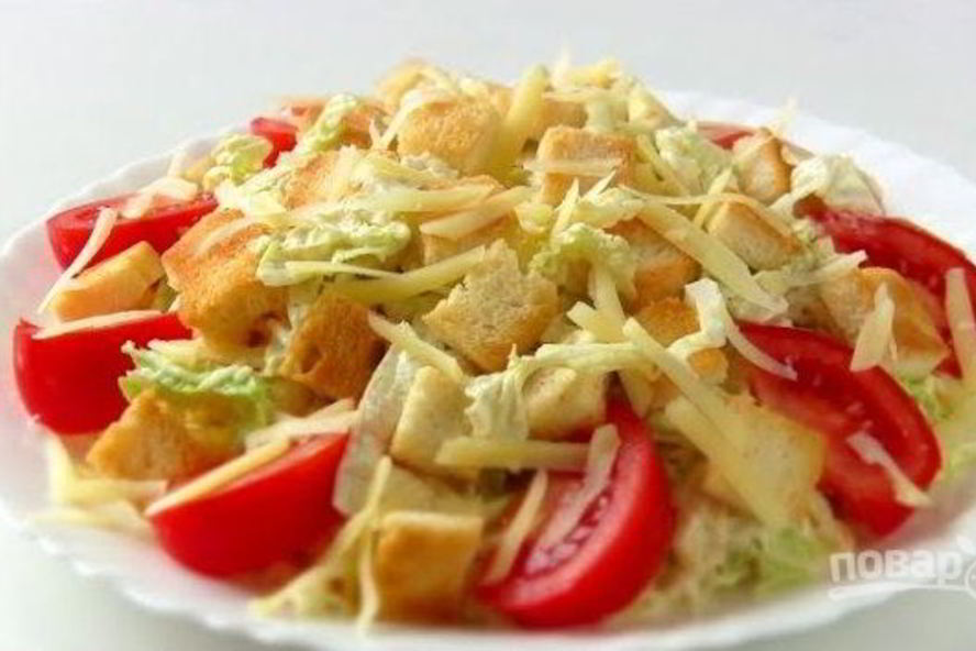 Рецепт салата цезарь с курицей по-домашнему