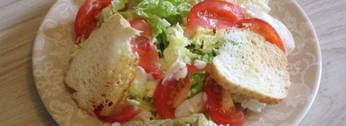 салат цезарь с пекинской капустой и курицей. Шаг 12