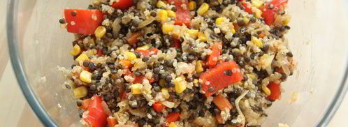 тeплый салат с черной чечевицей и киноа. Шаг 11