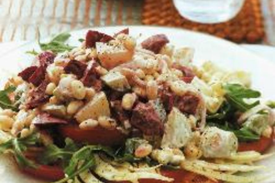 Рецепт праздничного винегрета с фасолью