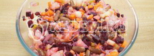 винегрет классический с фасолью. Шаг 7