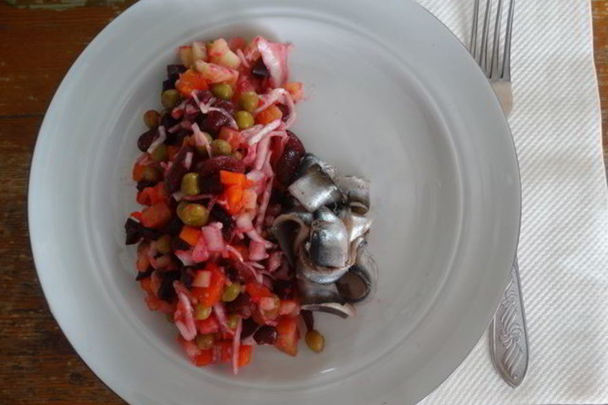 Рецепт винегрета с килькой