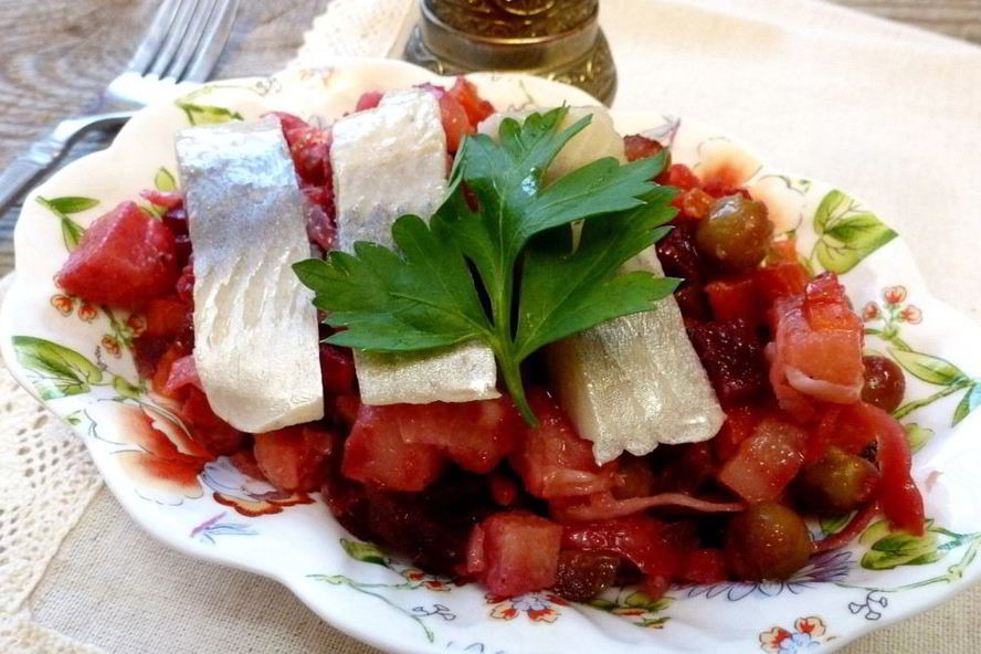 Рецепт винегрета с соленой сельдью