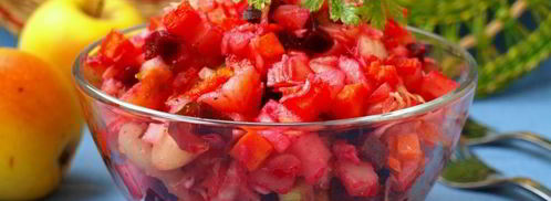 винегрет с яблоками и отварной фасолью. Шаг 7