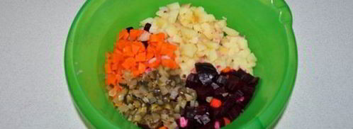 винегрет с запеченной свеклой и фасолью. Шаг 4